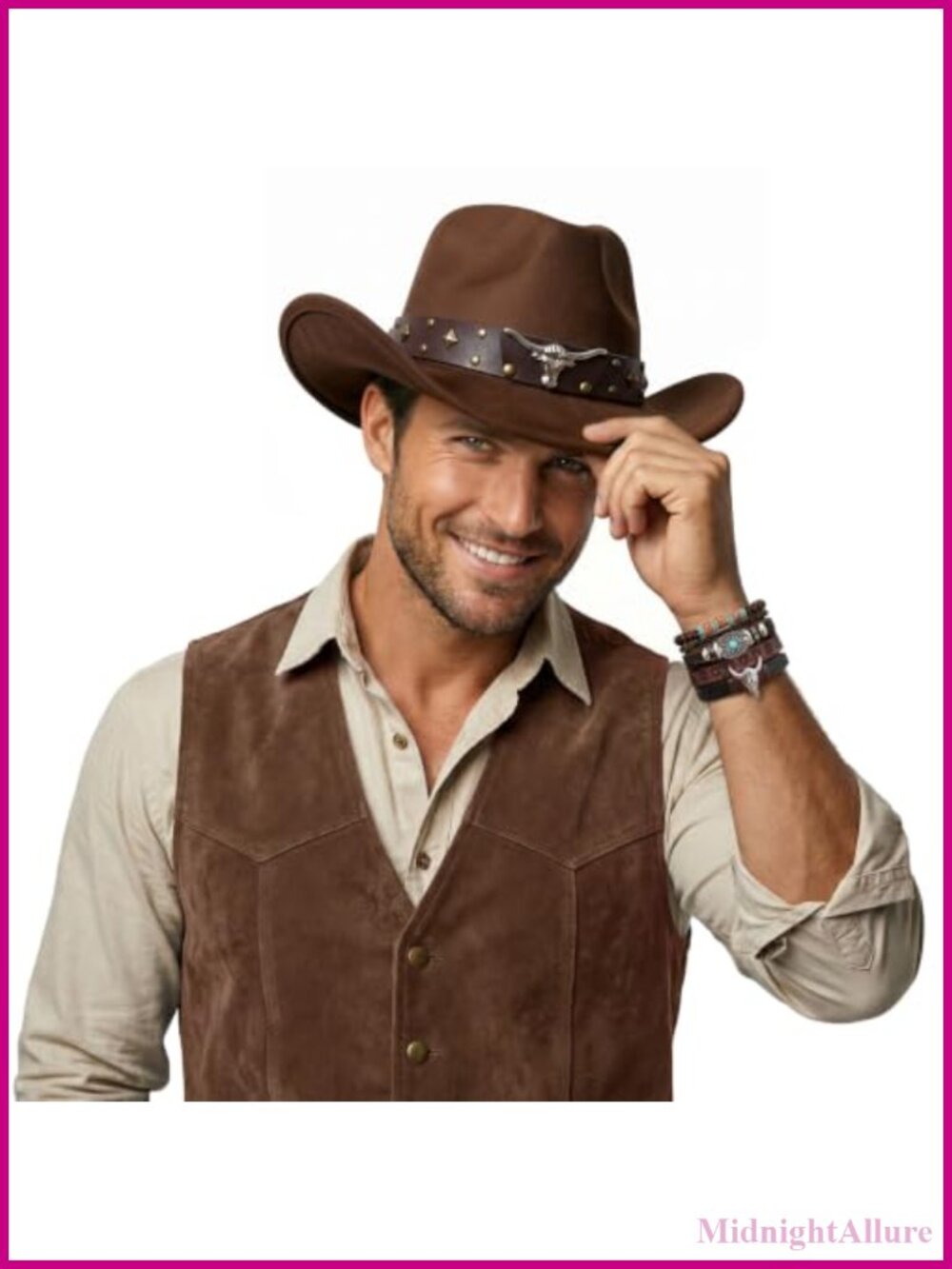 Western Cowboy Hat Wide Brim Adjustable Fit, Unisex, Gift Box